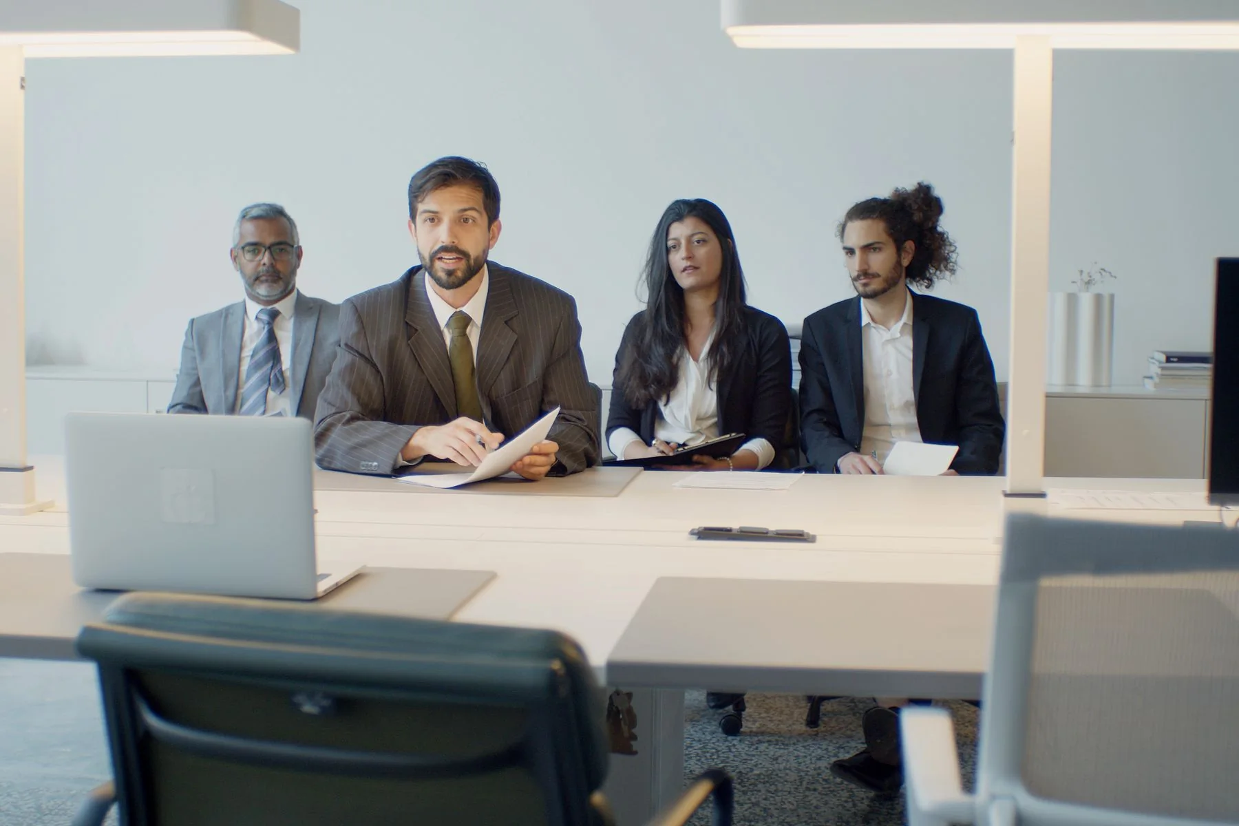 An international team taking part in a video conference